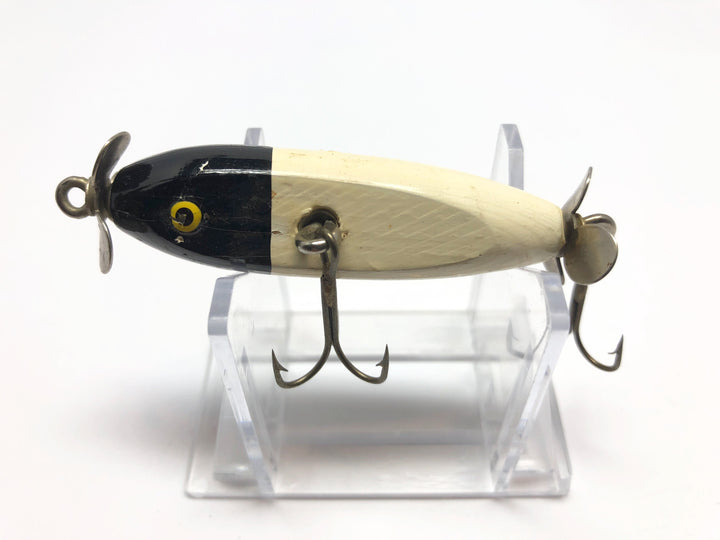 Arnold Wounded Minnow Black and White Color Wooden Lure