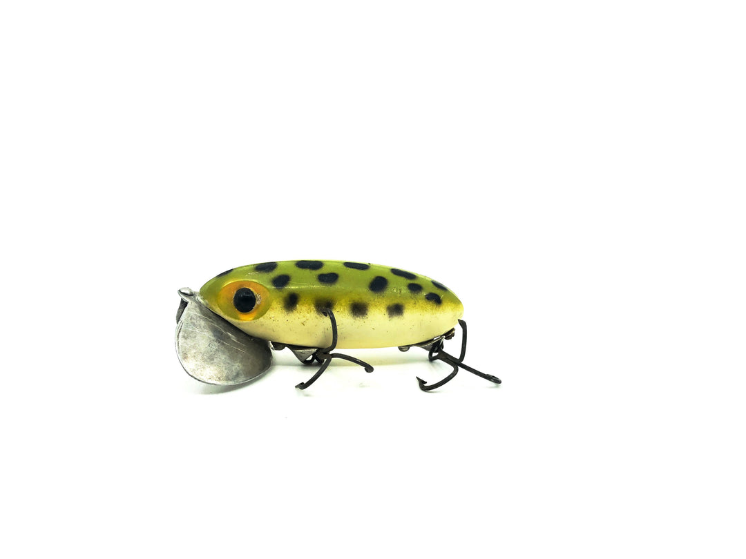 Arbogast Jitterbug Frog/White Belly Color, Vintage Bugged-Eyed Model