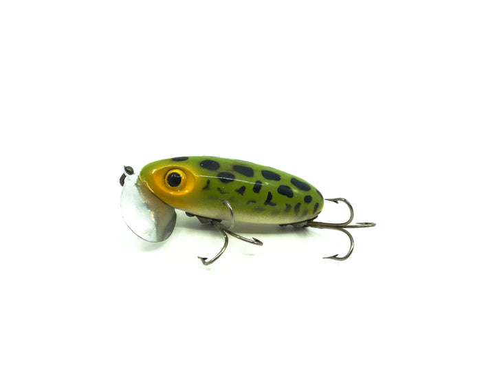 Arbogast Jitterbug Frog/White Belly Color, Vintage Bug-Eyed Model.