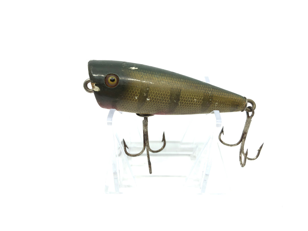 Creek Chub 3200 Plunker in Perch Color 3201 Wooden Lure Glass Eyes