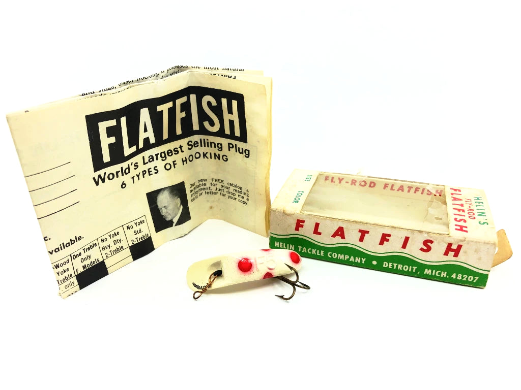 Vintage Helin Flatfish F5 WH White with Red Dots