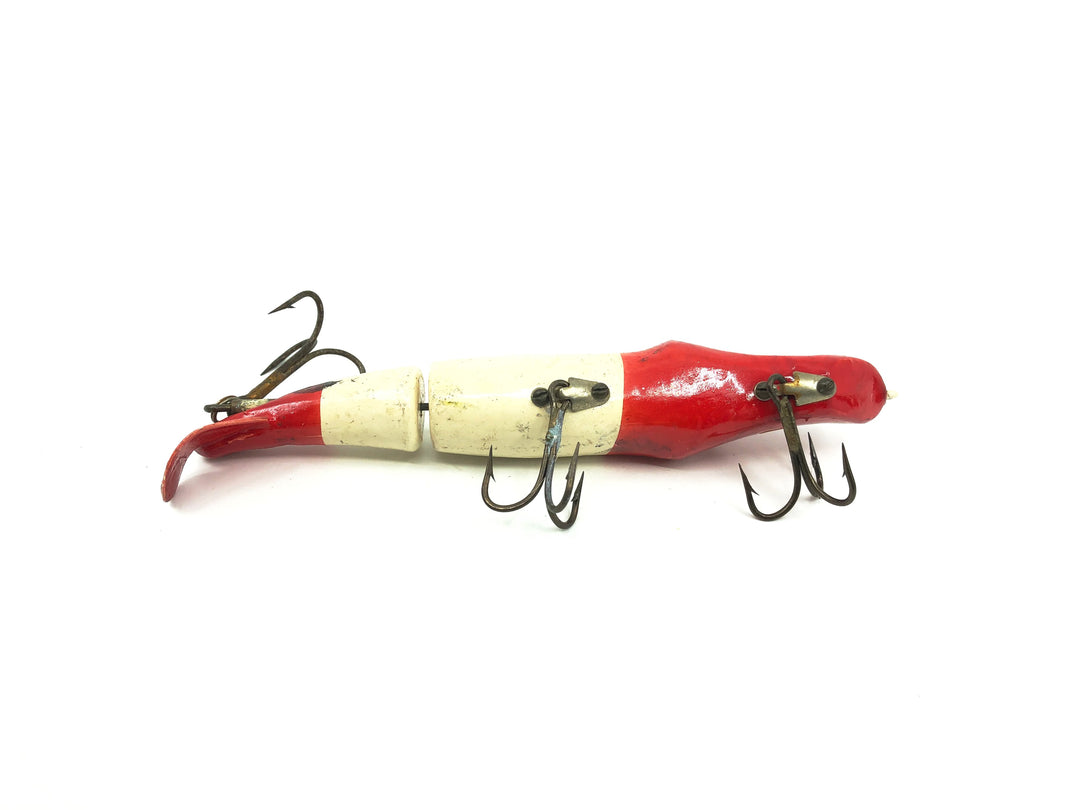 C.C. Roberts Mudpuppy Vintage Musky Lure, Red Head/White Body Color