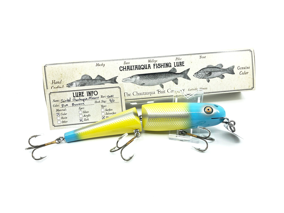 Jointed Chautauqua 8" Minnow Musky Blue Banana Custom Color