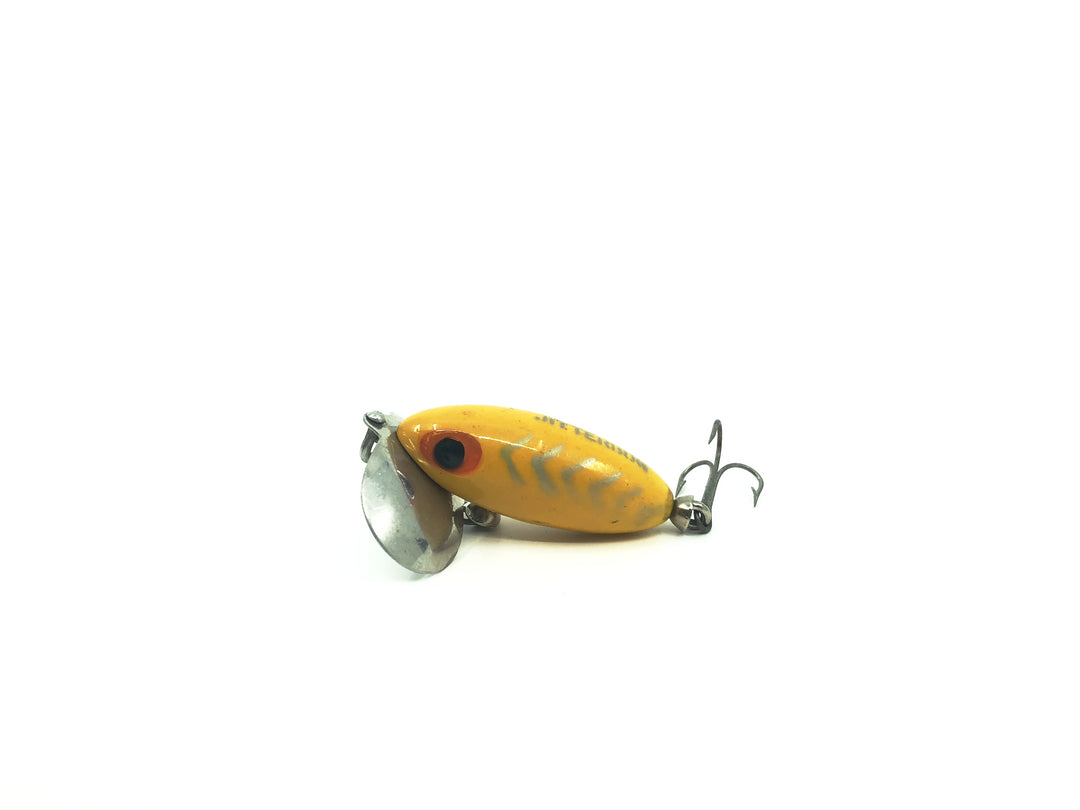 Arbogast Jitterbug Yellow with Gray Ribs Color Small Size