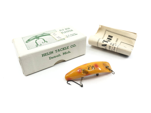 Vintage Helin Tackle Company Flatfish Lure With Box F6 Orange With