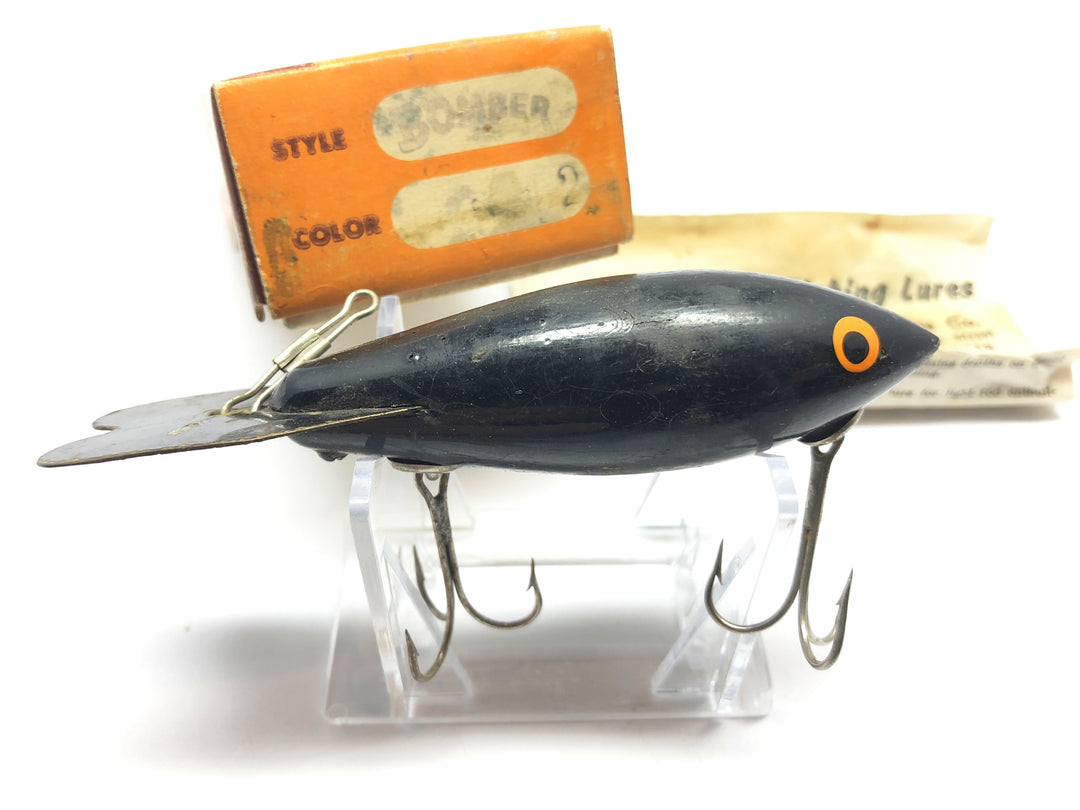 Vintage Wooden Bomber Lure in Box Black Color 02