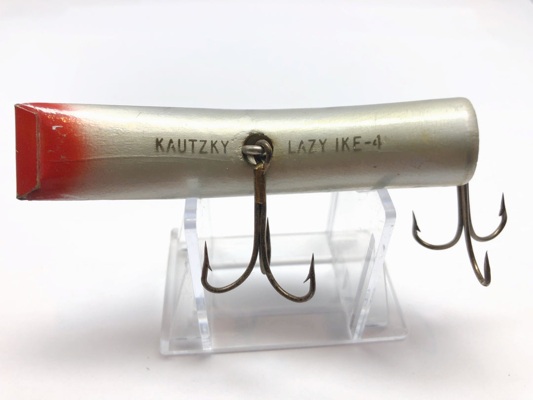 Kautzky Lazy Ike 4 Wooden Lure Silver Scale with Black Ribs