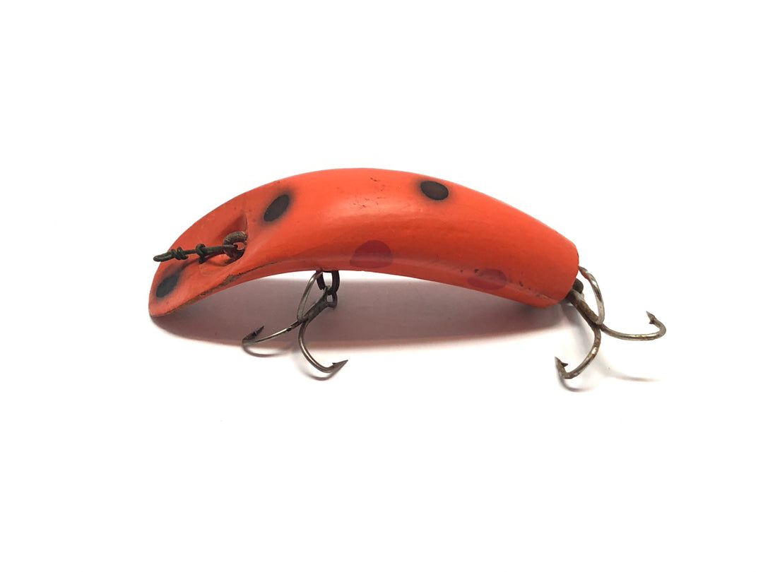 Helin Flatfish Like Lure Orange with Black and Red Spots