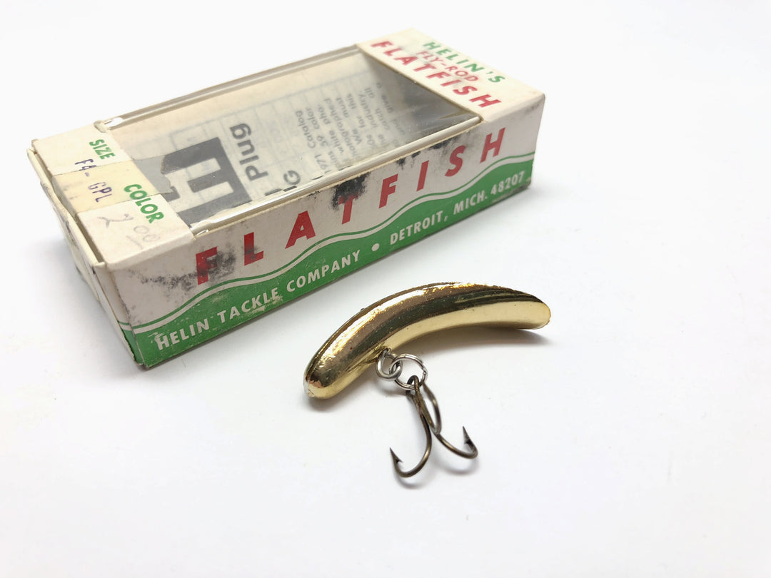 Helin Fly-Rod Flatfish F4 GPL Gold Plated Color New in Box