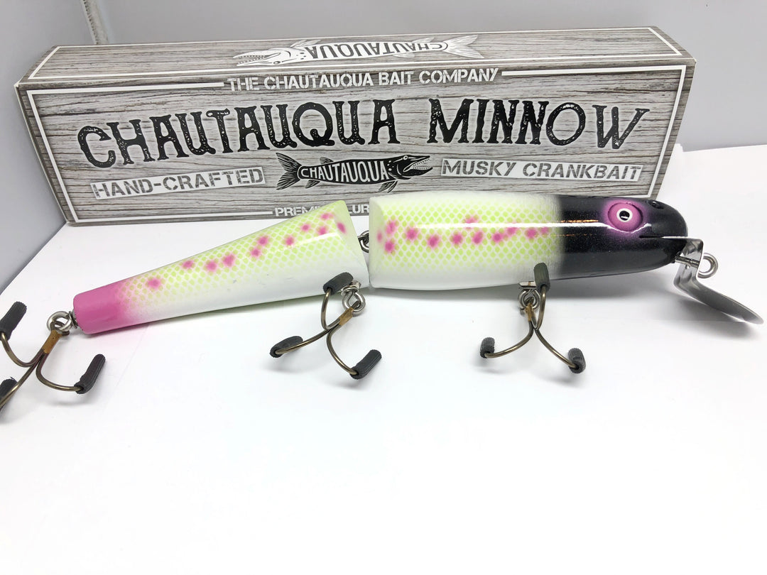 Jointed Chautauqua 8" Minnow Musky Lure Special Order Color "Neon Ghost"