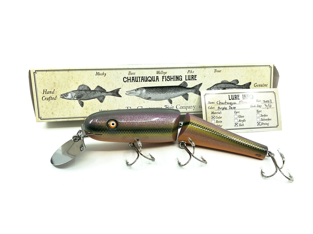 Jointed Chautauqua 8" Minnow Musky Lure Purple Dace Color