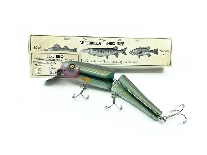 Jointed Chautauqua 8" Minnow Musky Lure, 2023 Creek Chub Color