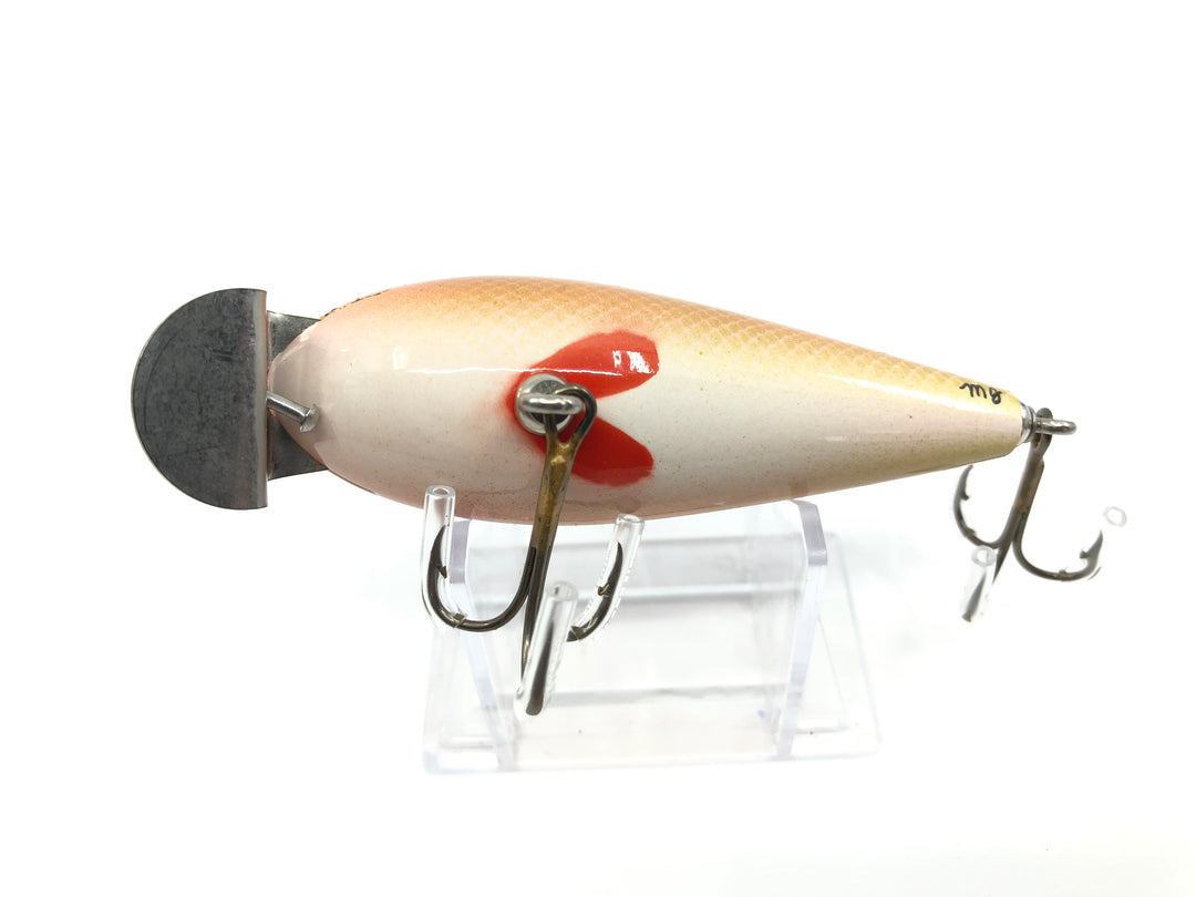 Chautauqua Wooden Glass Eye Wiggler Goldfish Color Custom Lure