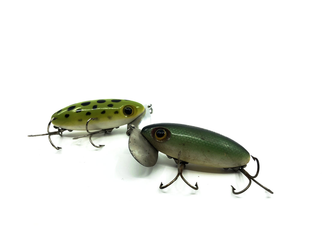 Two Arbogast Jitterbug Frog/Shad Colors