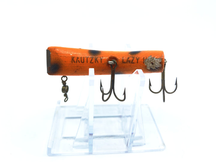 Vintage Kautzky's Wooden Lure Lazy Ike KL-17 OS Orange Spot