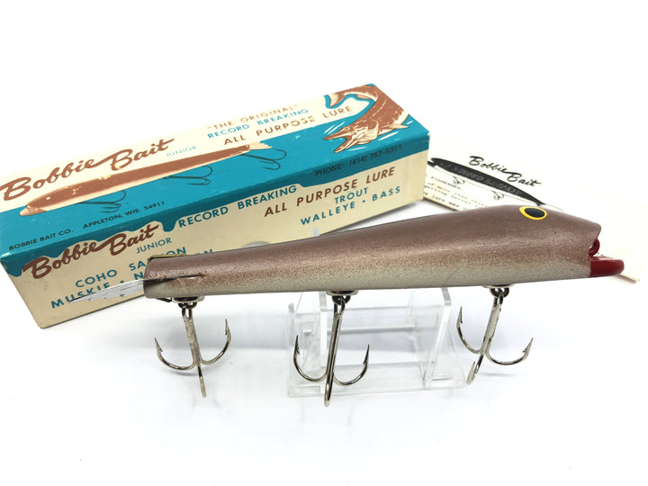 Bobbie Bait Junior Musky Lure New in Box Brown Color Vintage Lure