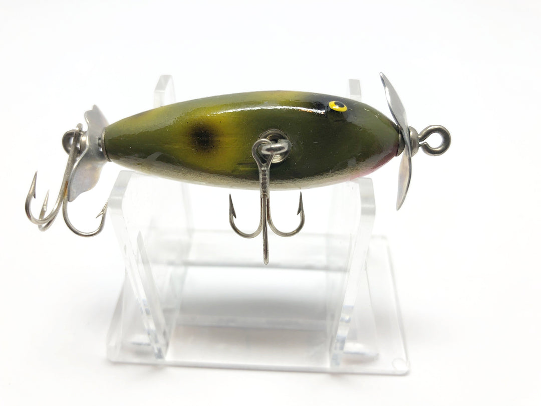 JC Higgins Spinning Injured Minnow Frog Color Wooden Lure