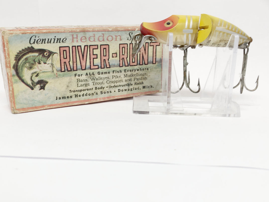 Heddon Yellow Shore Jointed River Runt In Correct Two Piece Box