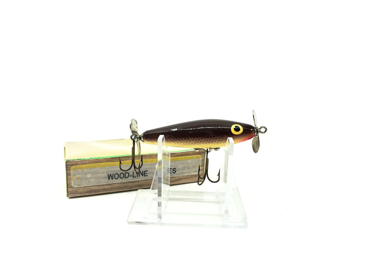 Wood-Line Lure Torpedo Bait, Brown Sucker Color, Wisconsin Bait