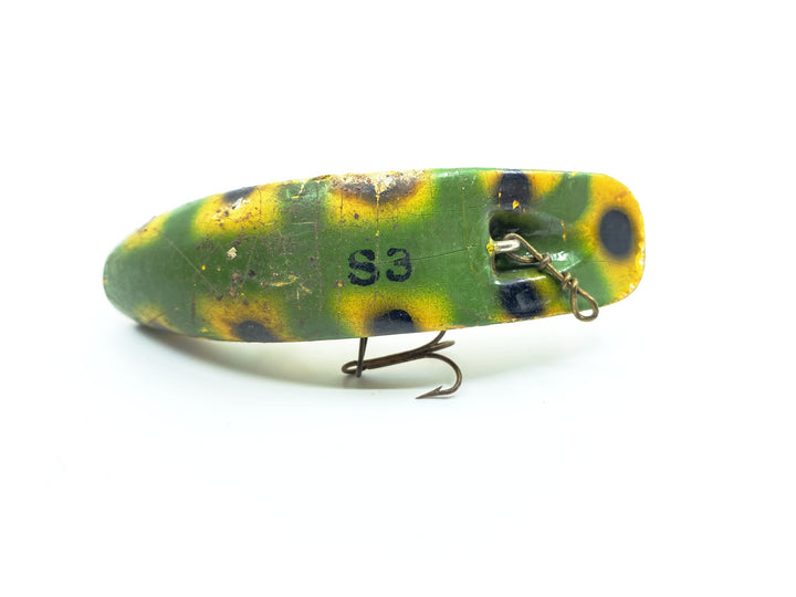 Wooden Helin Vintage Flatfish S3 Frog Color Lure