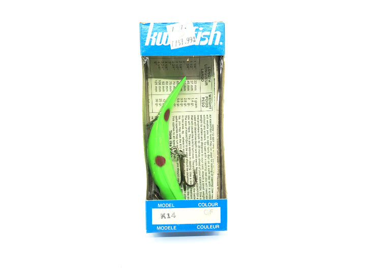 Kwikfish K14 GF Green Fluorescent Color New in Box Old Stock