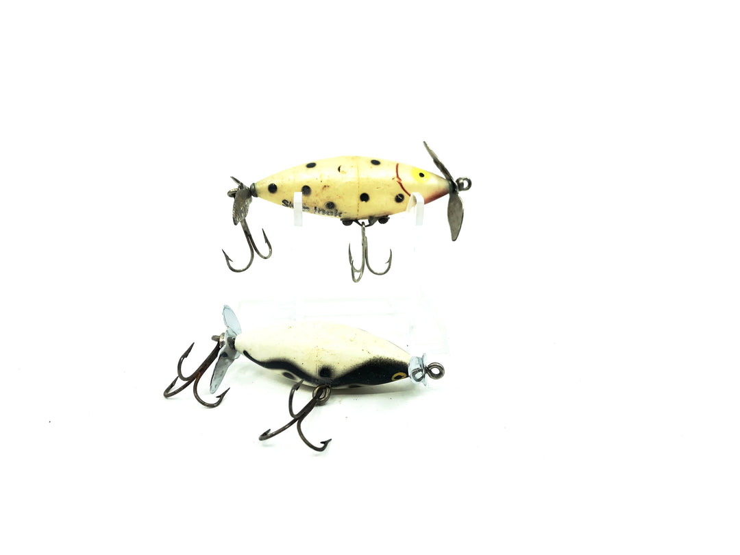 Tackle Industries Skip Jack Combo, Floater Topwater Bait, White Shadow Wave/White Black Dots