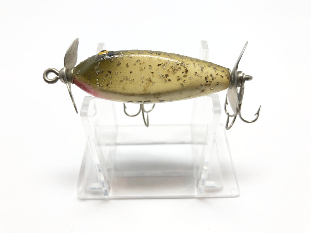 JC Higgins Spinning Injured Minnow Silver Flash Color Wooden Lure