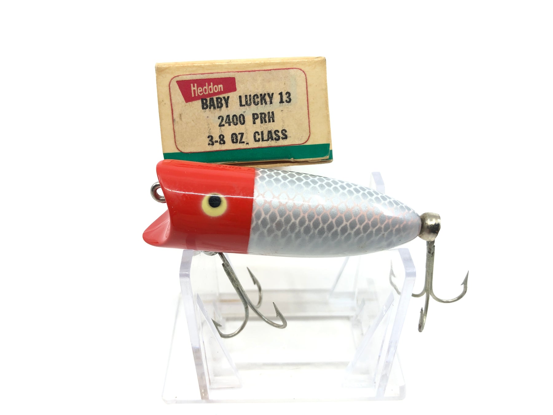 Heddon Baby Lucky 13 2400 PRH Shiner Scale Red Head Color New with Box ...