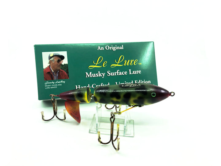 Le Lure Musky Surface Lure, Whopper Plopper Type Lure, Greg Nimmer Repaint Color with Box