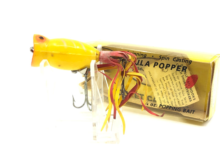 Vintage Arbogast Hula Popper with Box Yellow Shore