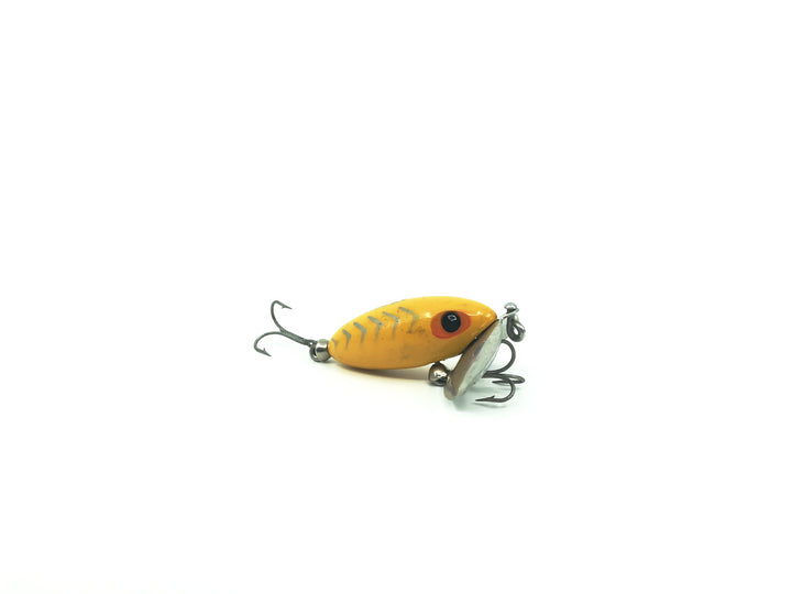 Arbogast Jitterbug Yellow with Gray Ribs Color Small Size