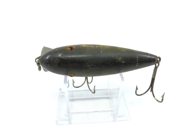 Vintage Pflueger O Boy 5400 Wooden Lure Glass Eyes Perch Color