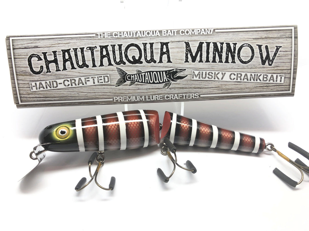 Jointed Chautauqua 8" Minnow Musky Lure Special Order Color "Red Cobra"