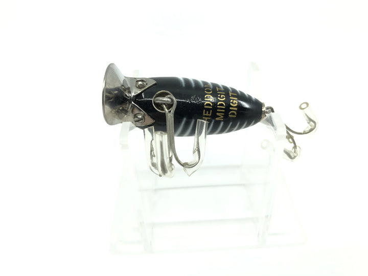 Heddon Midgit Digit River Runt Spook 9020 XBW Black Shore Minnow Color