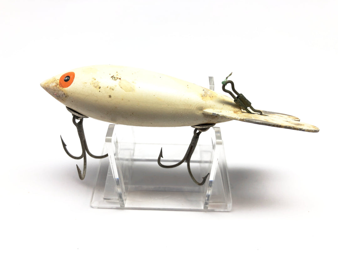 Vintage Plastic Bomber 600 in White Color Fishing Lure