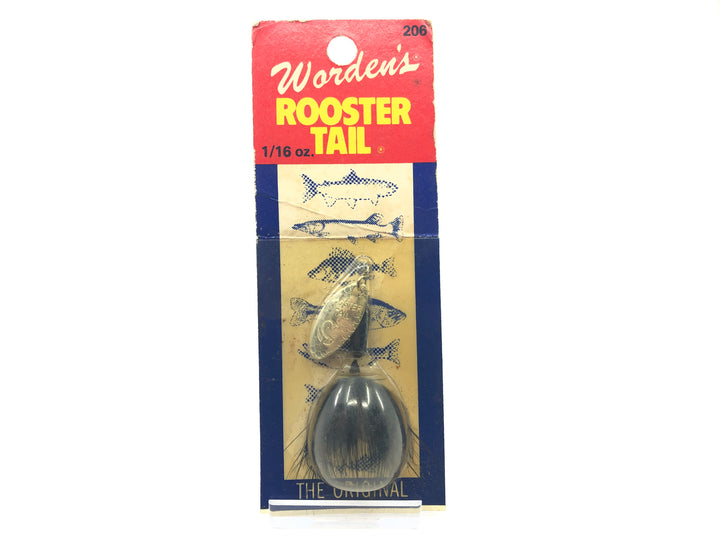 Worden's Rooster Tail 206 BL Black New Old Stock