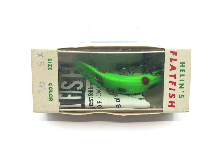 Helin Vintage Flatfish X5 GFL Green Fluorescent Color New in Box