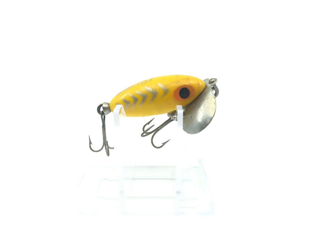 Arbogast Mini Jitterbug Silver Stripes and Yellow Color