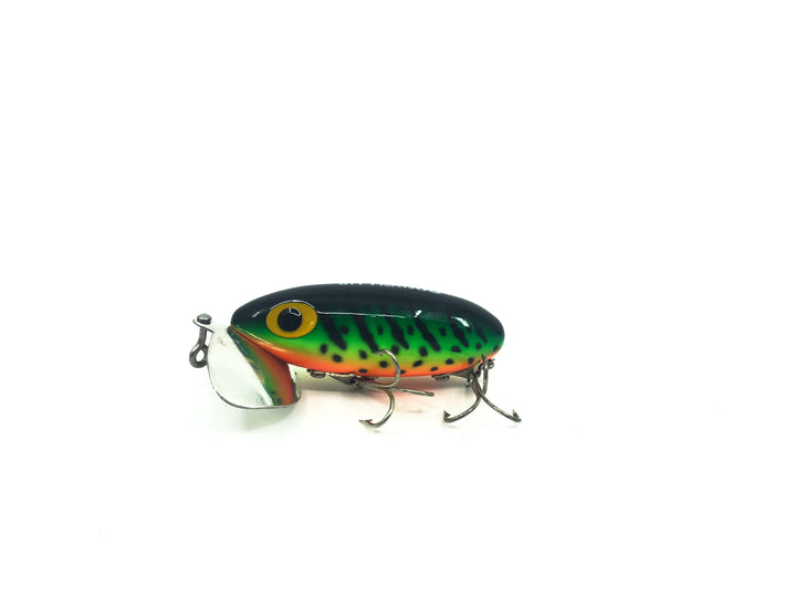 Arbogast Jitterbug Firetiger #115 Color, Flat-Eyed Model