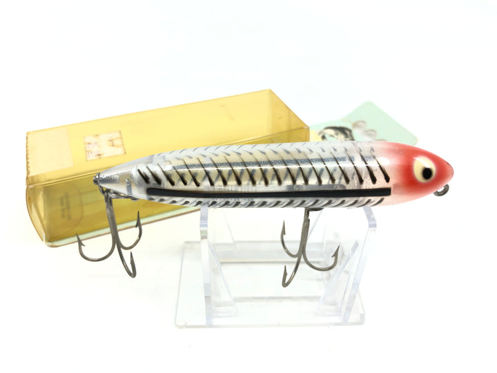 Original Heddon Zara Spook Red Head Silver Shore Transparent Body Color with Card