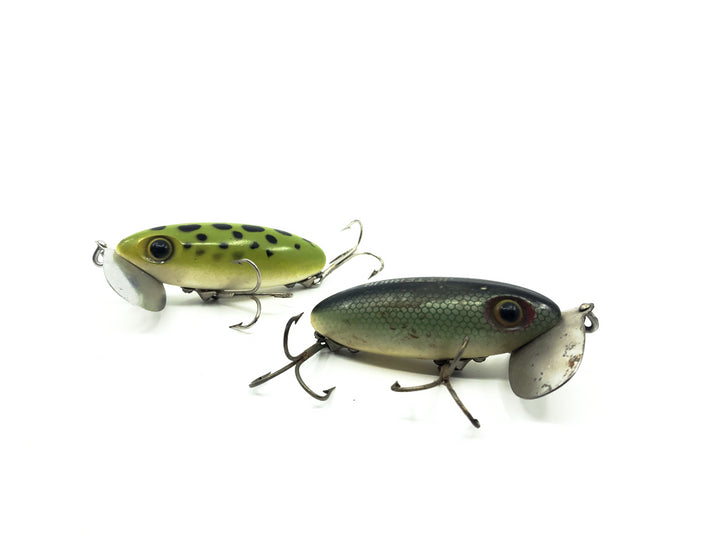 Two Arbogast Jitterbug Frog/Shad Colors