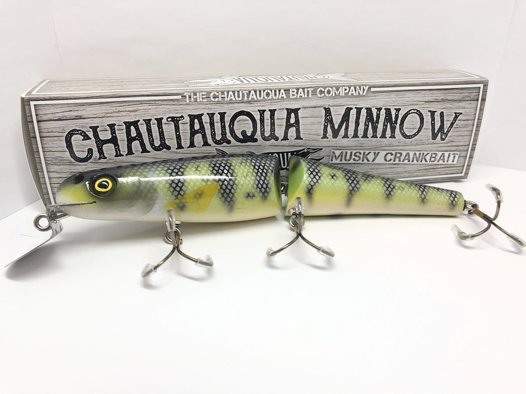 Jointed Chautauqua 8" Minnow Musky Lure Special Order Color "HD Perch"