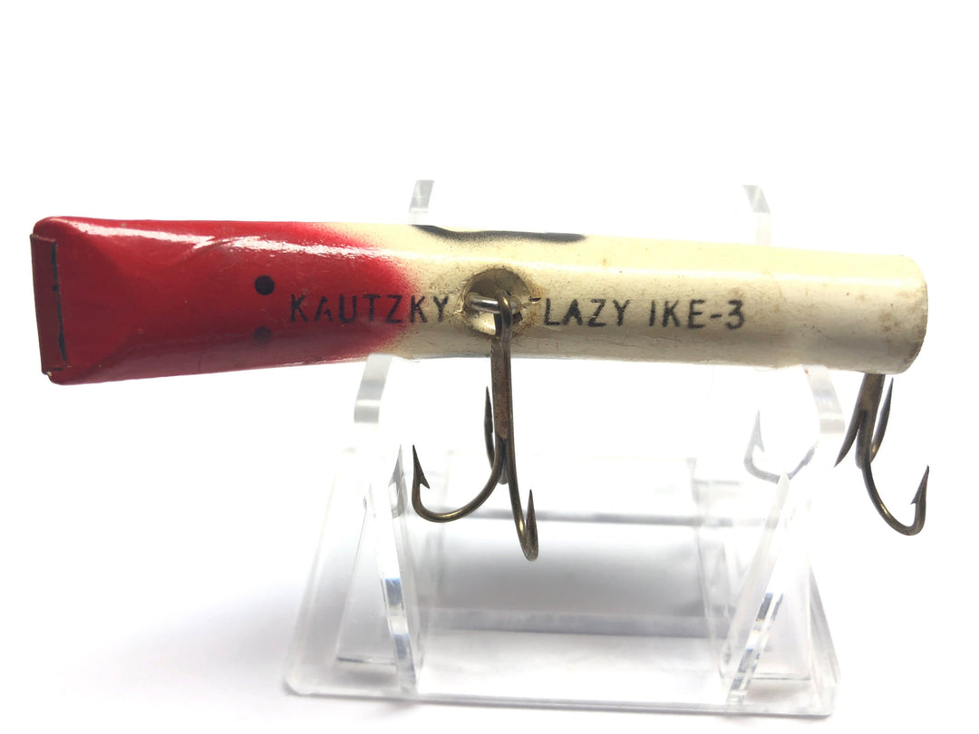 Lazy Ike Vintage Wooden Lure Size 3 Red White Color