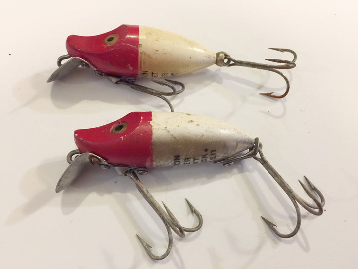 Heddon River Runt Spooks Lot of 2 Red and White