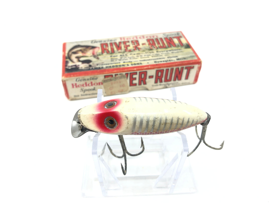 Heddon River Runt Spook Sinker 9112XS White and Red Shore Minnow Color with Box