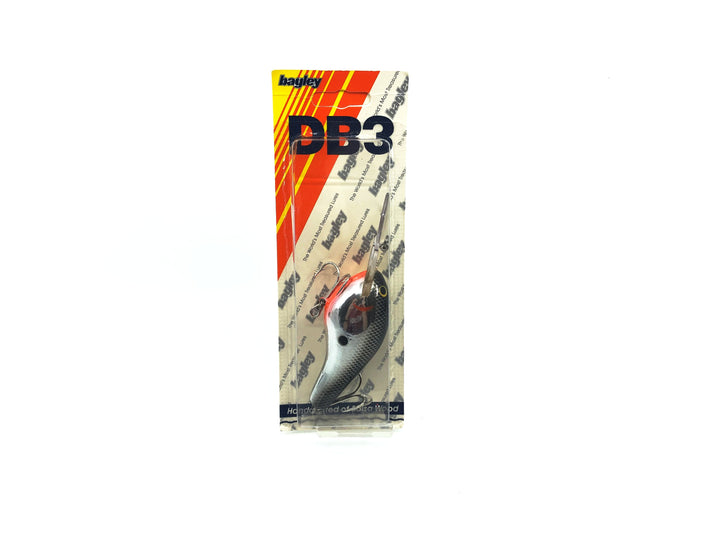 Bagley Diving B3 DB3-FBS Flash Black on Silver Color New on Card Old Stock Florida Bait