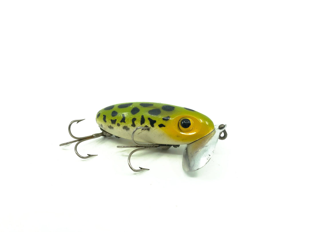 Arbogast Jitterbug Frog/White Belly Color, Vintage Bug-Eyed Model.