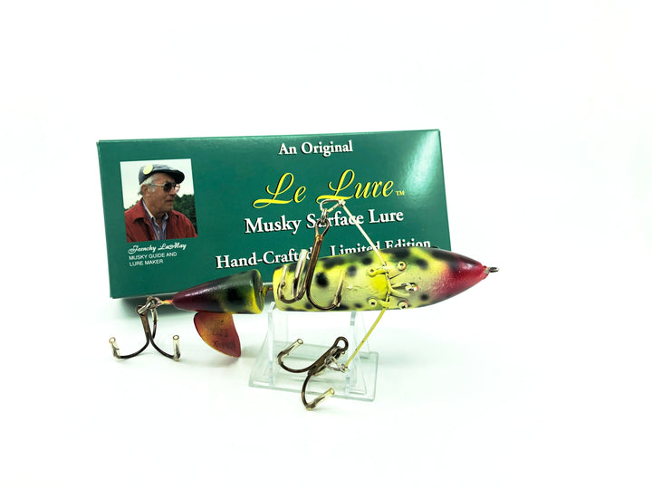 Le Lure Musky Surface Lure, Whopper Plopper Type Lure, Greg Nimmer Repaint Color with Box