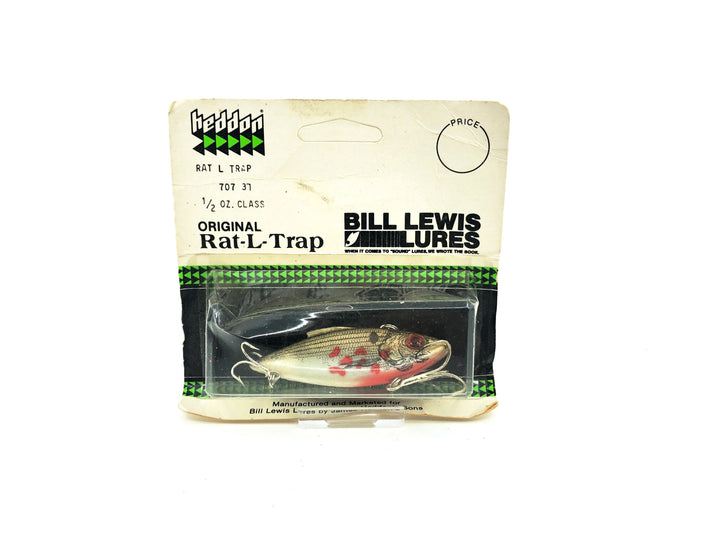 Bill Lewis Classics Rat-L-Trap #37 Bleeding Shiner Color 1/2 oz on Heddon Card Rare