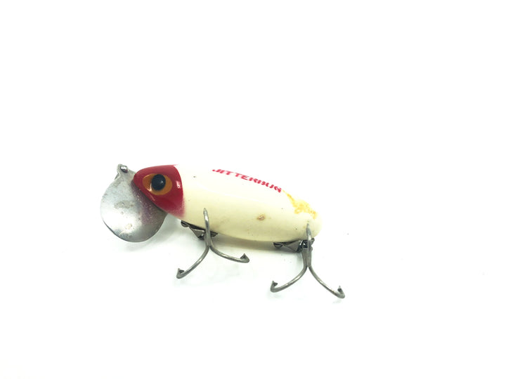 Arbogast Jitterbug Red and White Color, Flat-Eyed Model